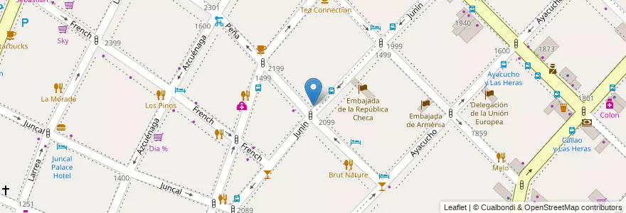 Mapa de ubicacion de Cala, Recoleta en Аргентина, Буэнос-Айрес, Comuna 2, Буэнос-Айрес.