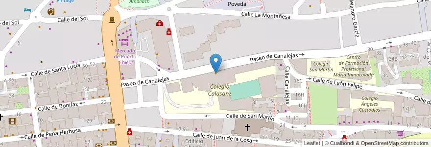 Mapa de ubicacion de Calasanz Bar en スペイン, カンタブリア州, カンタブリア州, Santander, Santander.