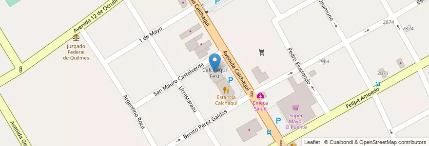 Mapa de ubicacion de Calchaquí Fest en Arjantin, Buenos Aires, Partido De Quilmes, Quilmes.