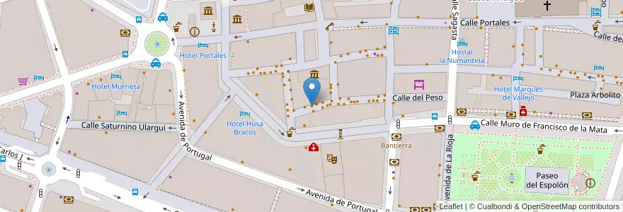 Mapa de ubicacion de Calderas en スペイン, ラ・リオハ州, La Rioja, Logroño.