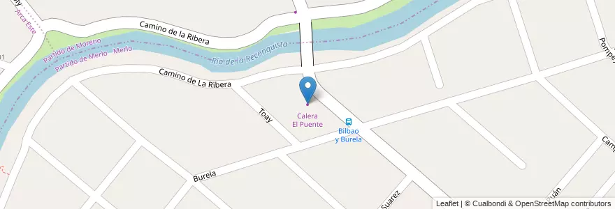 Mapa de ubicacion de Calera El Puente en 阿根廷, 布宜诺斯艾利斯省, Partido De Merlo, Merlo.