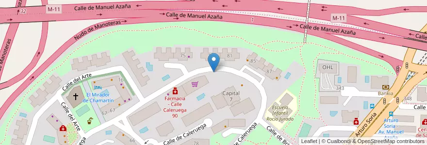 Mapa de ubicacion de CALERUEGA, CALLE, DE,94 en スペイン, マドリード州, Comunidad De Madrid, Área Metropolitana De Madrid Y Corredor Del Henares, Madrid.
