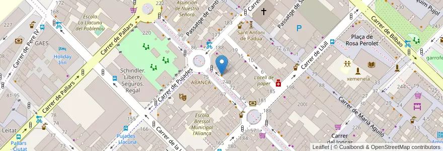 Mapa de ubicacion de Caliu en İspanya, Catalunya, Barcelona, Barcelonès, Barcelona.