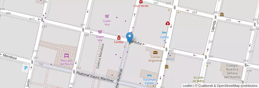 Mapa de ubicacion de Calixto Resto Bar en Argentine, Tucumán, San Miguel De Tucumán, Departamento Capital, San Miguel De Tucumán.