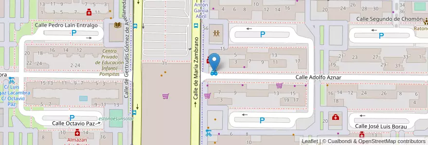 Mapa de ubicacion de Calle Adolfo Aznar en スペイン, アラゴン州, サラゴサ, Zaragoza, サラゴサ.