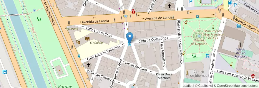 Mapa de ubicacion de Calle Covadonga, Albeitar en Spagna, Castilla Y León, León, Tierra De León, León.