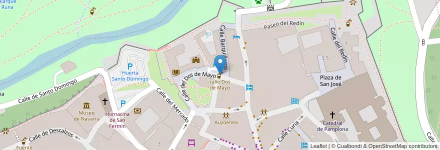 Mapa de ubicacion de calle Dos de Mayo en Espanha, Navarra, Navarra, Pamplona/Iruña.
