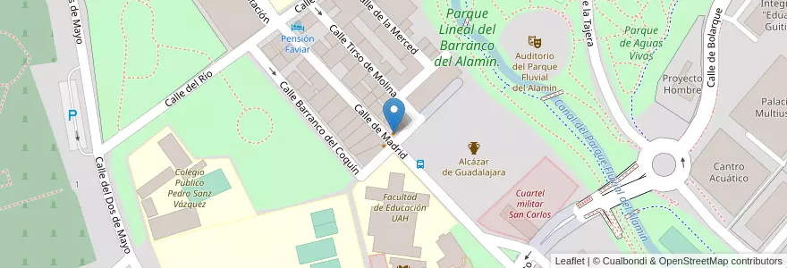 Mapa de ubicacion de Calle Madrid Bar Deco en Spanje, Castilië-La Mancha, Guadalajara, Guadalajara.
