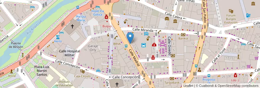 Mapa de ubicacion de Calle Madrid nº5 en Испания, Кастилия И Леон, Бургос, Alfoz De Burgos, Burgos.