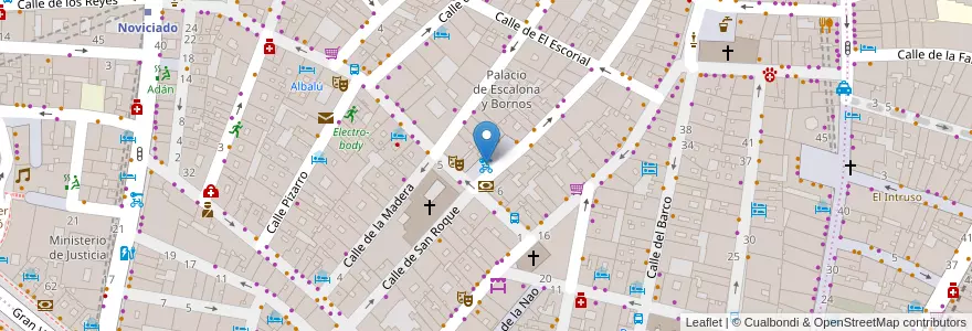 Mapa de ubicacion de Calle Pez en スペイン, マドリード州, Comunidad De Madrid, Área Metropolitana De Madrid Y Corredor Del Henares, Madrid.