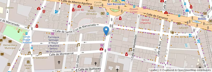 Mapa de ubicacion de Calle San Bernardo - San Hermenegildo en スペイン, マドリード州, Comunidad De Madrid, Área Metropolitana De Madrid Y Corredor Del Henares, Madrid.