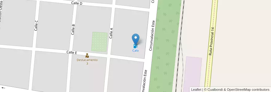 Mapa de ubicacion de Calo en アルゼンチン, サンタフェ州, Departamento General López, Municipio De Christophersen, Christophersen.