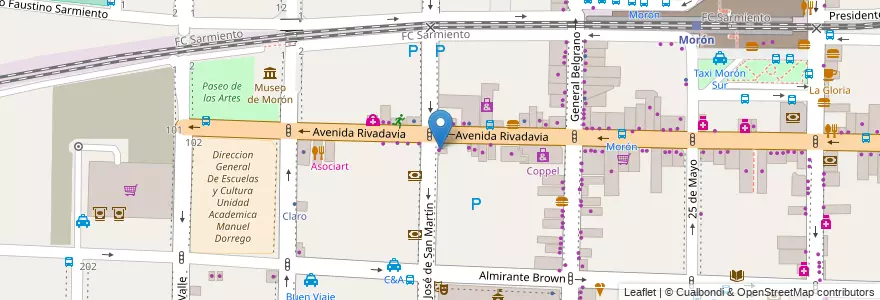 Mapa de ubicacion de Calzado Ali en Аргентина, Буэнос-Айрес, Partido De Morón, Morón.