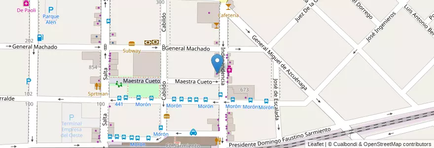 Mapa de ubicacion de Calzados Narciso en 阿根廷, 布宜诺斯艾利斯省, Partido De Morón, Morón.
