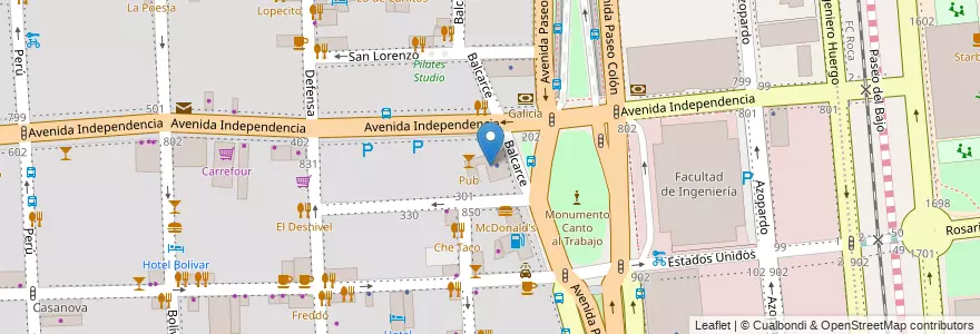 Mapa de ubicacion de Camara Argentina De La Construcción, San Telmo en Argentinië, Ciudad Autónoma De Buenos Aires, Comuna 1, Buenos Aires.