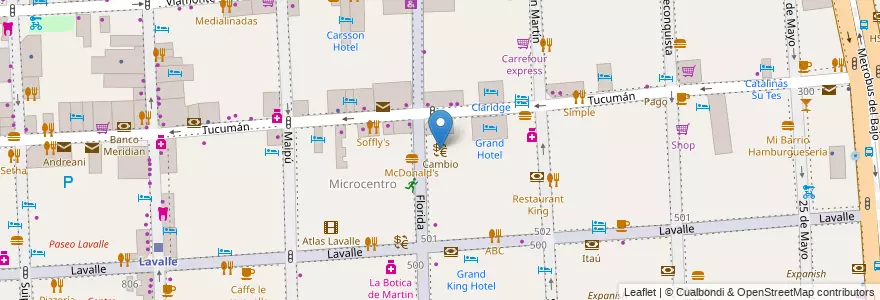 Mapa de ubicacion de Cambio, San Nicolas en Аргентина, Буэнос-Айрес, Comuna 1, Буэнос-Айрес.