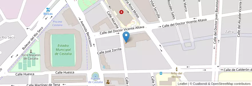 Mapa de ubicacion de Camelot Cafe en اسپانیا, Comunitat Valenciana, Castelló / Castellón, La Plana Alta, Castelló De La Plana.