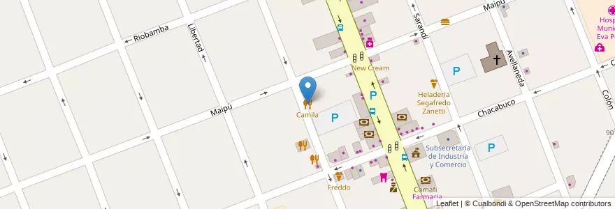 Mapa de ubicacion de Camila en Arjantin, Buenos Aires, Partido De Merlo, Merlo.