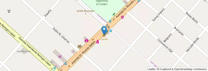 Mapa de ubicacion de Camila en 阿根廷, 布宜诺斯艾利斯省, Partido De San Miguel, Santa María.