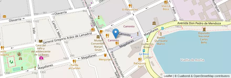 Mapa de ubicacion de Caminito, Boca en آرژانتین, Ciudad Autónoma De Buenos Aires, Comuna 4, Buenos Aires.
