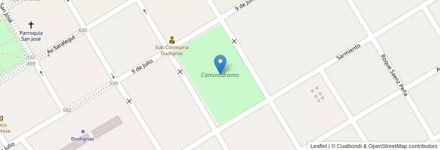 Mapa de ubicacion de Caminódromo en Argentina, Provincia Di Buenos Aires, Partido De Nueve De Julio, Cuartel Dudignac.