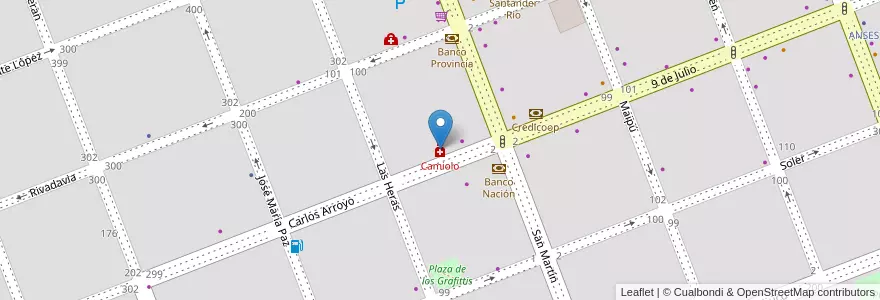 Mapa de ubicacion de Camiolo en Arjantin, Buenos Aires, Partido De Carlos Casares, Carlos Casares.