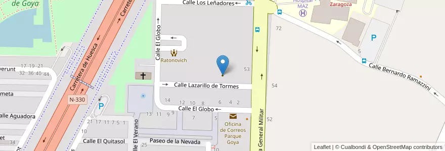 Mapa de ubicacion de CAMP, Centro Atención a Minusválidos Psíquicos en Spain, Aragon, Zaragoza, Zaragoza, Zaragoza.