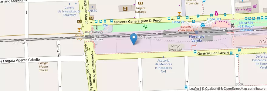 Mapa de ubicacion de Campamento de cuadrilla Florencio Varela en アルゼンチン, ブエノスアイレス州, Partido De Florencio Varela, Florencio Varela.