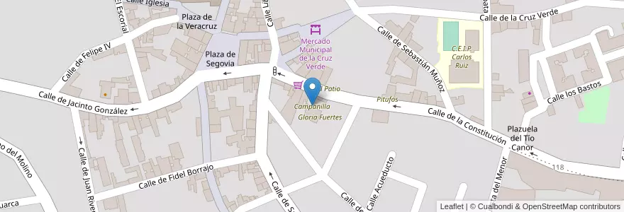 Mapa de ubicacion de Campanilla en إسبانيا, منطقة مدريد, منطقة مدريد, Comarca Sur, Navalcarnero.