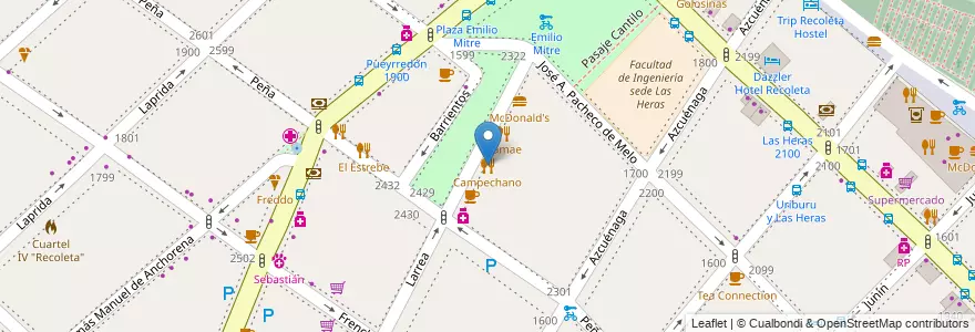Mapa de ubicacion de Campechano, Recoleta en Argentinien, Ciudad Autónoma De Buenos Aires, Comuna 2, Buenos Aires.