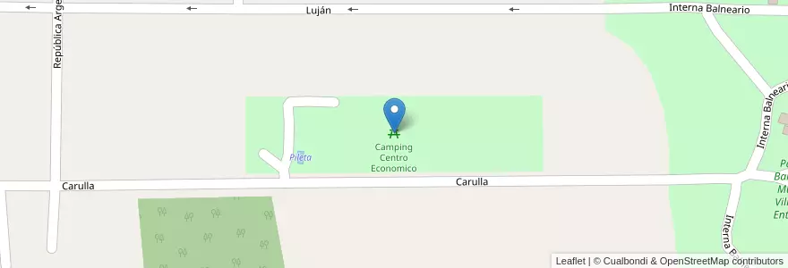 Mapa de ubicacion de Camping Centro Economico en アルゼンチン, エントレ・リオス州, Departamento Villaguay, Distrito Lucas Al Sud, Villaguay.