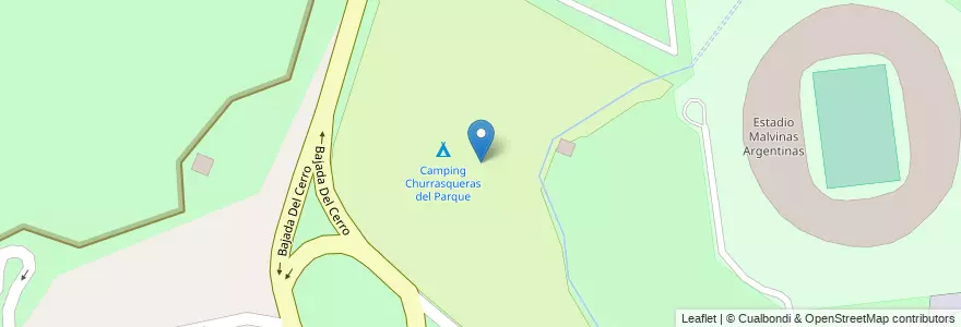Mapa de ubicacion de Camping Churrasqueras del Parque en アルゼンチン, チリ, メンドーサ州, Departamento Capital, Sección 9ª Parque General San Martín, Ciudad De Mendoza.