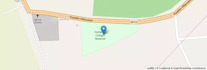 Mapa de ubicacion de Camping Colegio Notarial en آرژانتین, شیلی, Mendoza, Departamento Maipú, Distrito Las Barrancas.