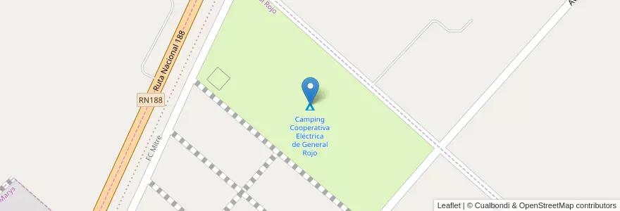 Mapa de ubicacion de Camping Cooperativa Eléctrica de General Rojo en Argentinien, Provinz Buenos Aires, Partido De San Nicolás.