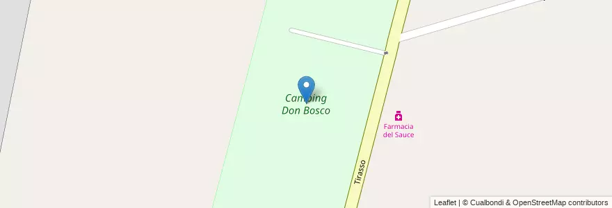 Mapa de ubicacion de Camping Don Bosco en アルゼンチン, チリ, メンドーサ州, Departamento Guaymallén, Distrito El Sauce.