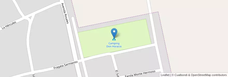 Mapa de ubicacion de Camping Don Horacio en アルゼンチン, ブエノスアイレス州, Partido De Coronel De Marina Leonardo Rosales, Pehuencó.