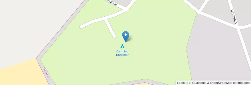 Mapa de ubicacion de Camping Dunamar en Argentina, Provincia Di Buenos Aires, Partido De Tres Arroyos, Dunamar.