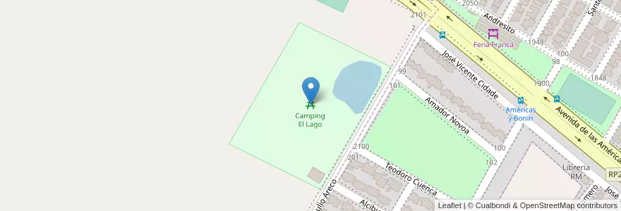 Mapa de ubicacion de Camping El Lago en アルゼンチン, ミシオネス州, Departamento Capital, Municipio De Garupá.