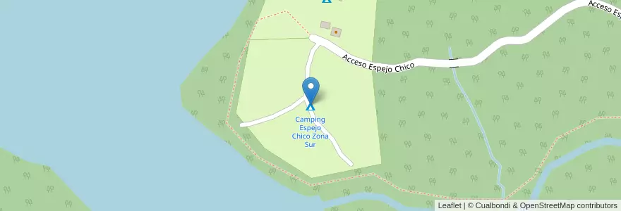 Mapa de ubicacion de Camping Espejo Chico Zona Sur en 阿根廷, 智利, 內烏肯省, Departamento Los Lagos.