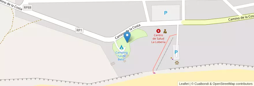 Mapa de ubicacion de Camping "Lo de Beto" en الأرجنتين, ريو نيغرو, Departamento Adolfo Alsina.