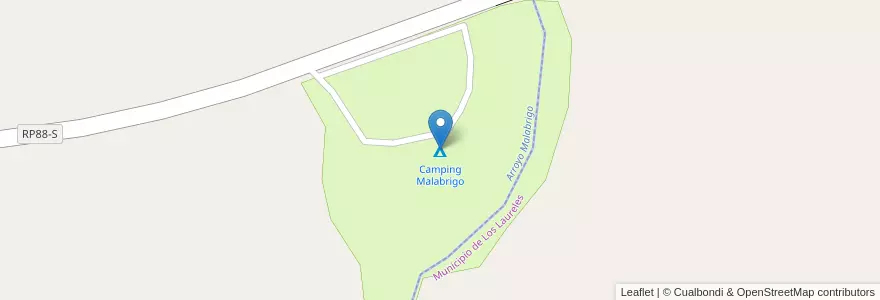 Mapa de ubicacion de Camping Malabrigo en アルゼンチン, サンタフェ州, Departamento General Obligado, Municipio De Malabrigo.