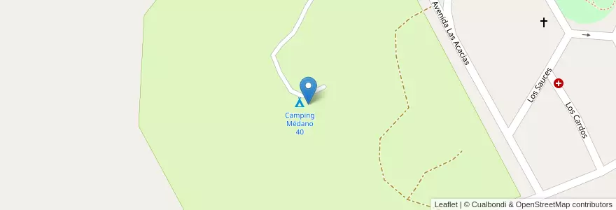 Mapa de ubicacion de Camping Médano 40 en アルゼンチン, ブエノスアイレス州, Partido De Tres Arroyos.
