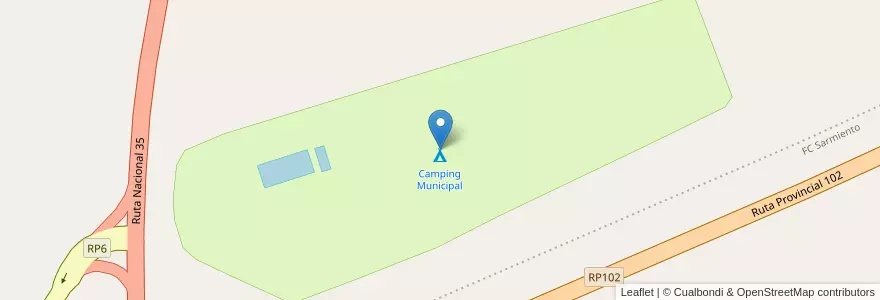 Mapa de ubicacion de Camping Municipal en Argentinië, La Pampa, Departamento Conhelo, Municipio De Eduardo Castex.