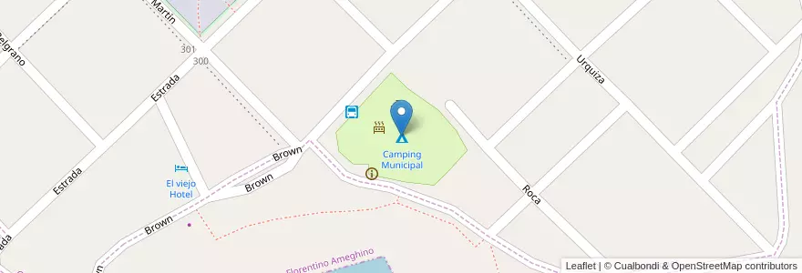Mapa de ubicacion de Camping Municipal en الأرجنتين, شوبوت, Departamento Florentino Ameghino, Camarones.