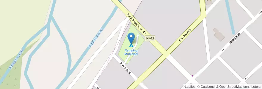 Mapa de ubicacion de Camping Municipal en アルゼンチン, チリ, ネウケン州, Departamento Chos Malal, Chos Malal, Chos Malal.