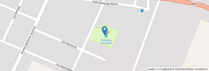 Mapa de ubicacion de Camping Municipal en Arjantin, Chaco, Almirante Brown, Municipio De Pampa Del Infierno, Pampa Del Infierno.