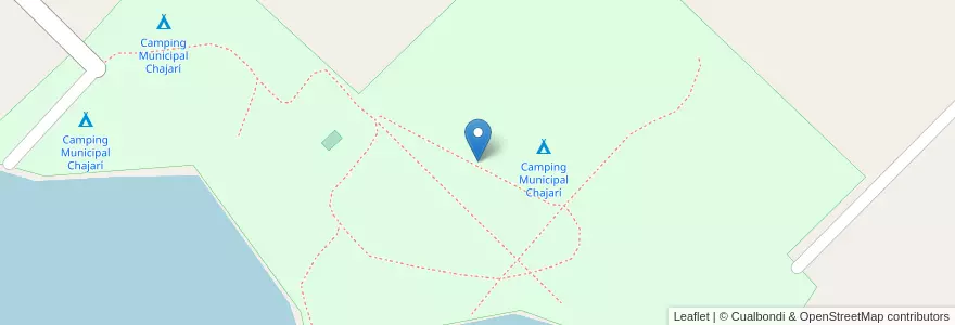 Mapa de ubicacion de Camping Municipal Chajarí en 阿根廷, 恩特雷里奥斯省, Departamento Federación, Distrito Mandisoví, Santa Ana.