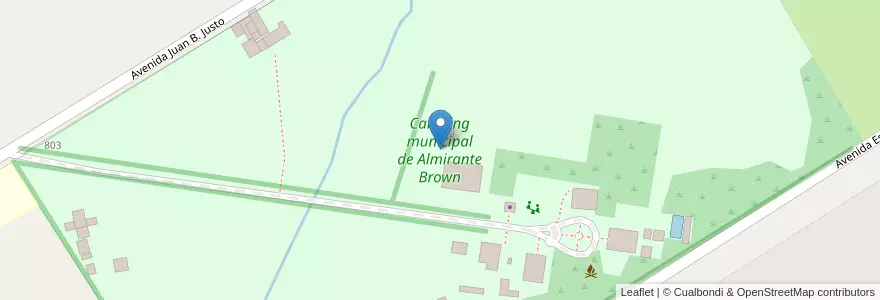 Mapa de ubicacion de Camping municipal de Almirante Brown en Arjantin, Buenos Aires, Partido De Almirante Brown, Ministro Rivadavia.