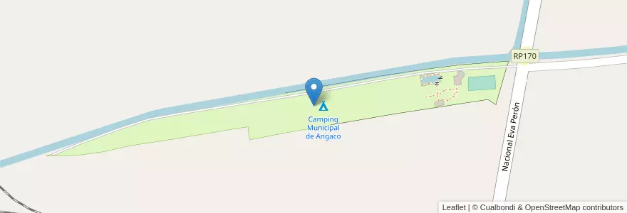 Mapa de ubicacion de Camping Municipal de Angaco en Argentina, San Juan, Chile, Angaco.