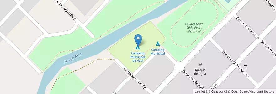 Mapa de ubicacion de Camping Municipal de Azul en Argentina, Buenos Aires, Partido De Azul.
